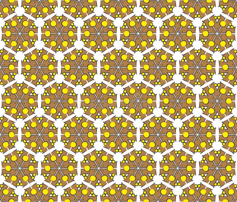 Teste padrão abstrato sextavado de Brown ilustração royalty free