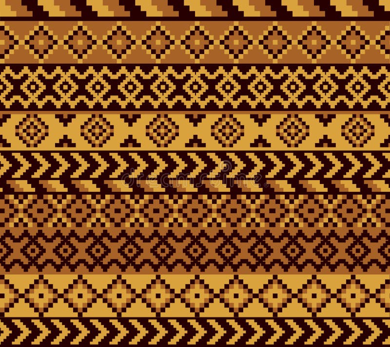 Teste padrão africano do pixel ilustração royalty free Teste padrão africano do pixel ilustração royalty free