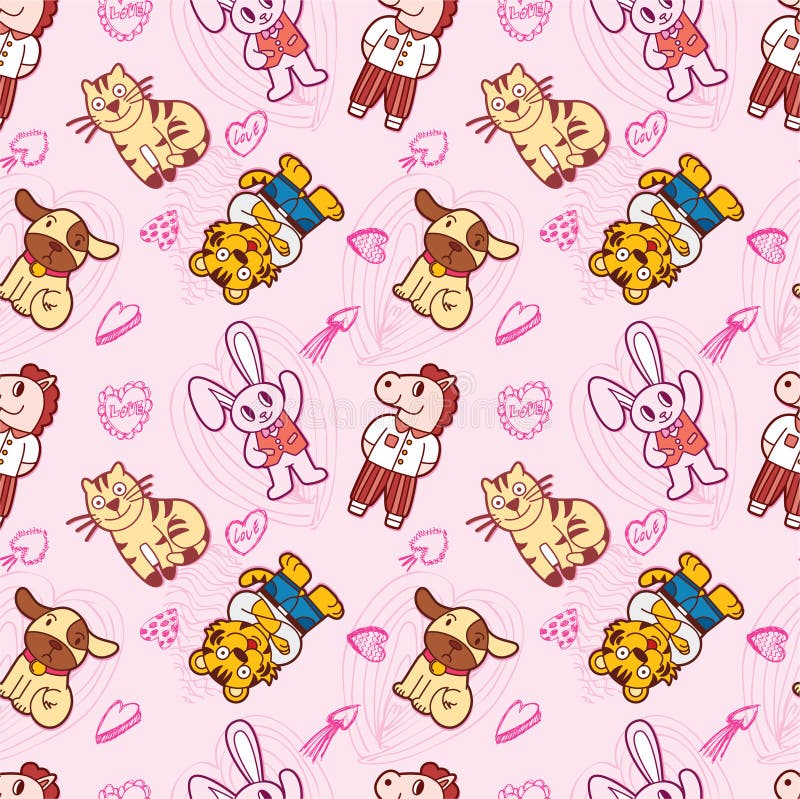 Padrão contínuo de animais fofos ilustração royalty free