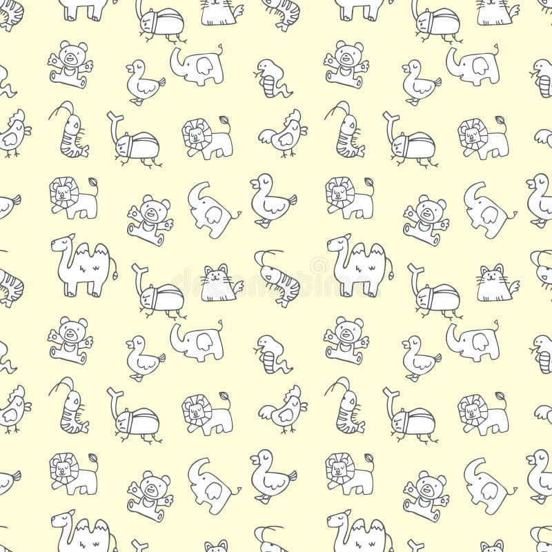 Padrão contínuo de animais fofos ilustração stock