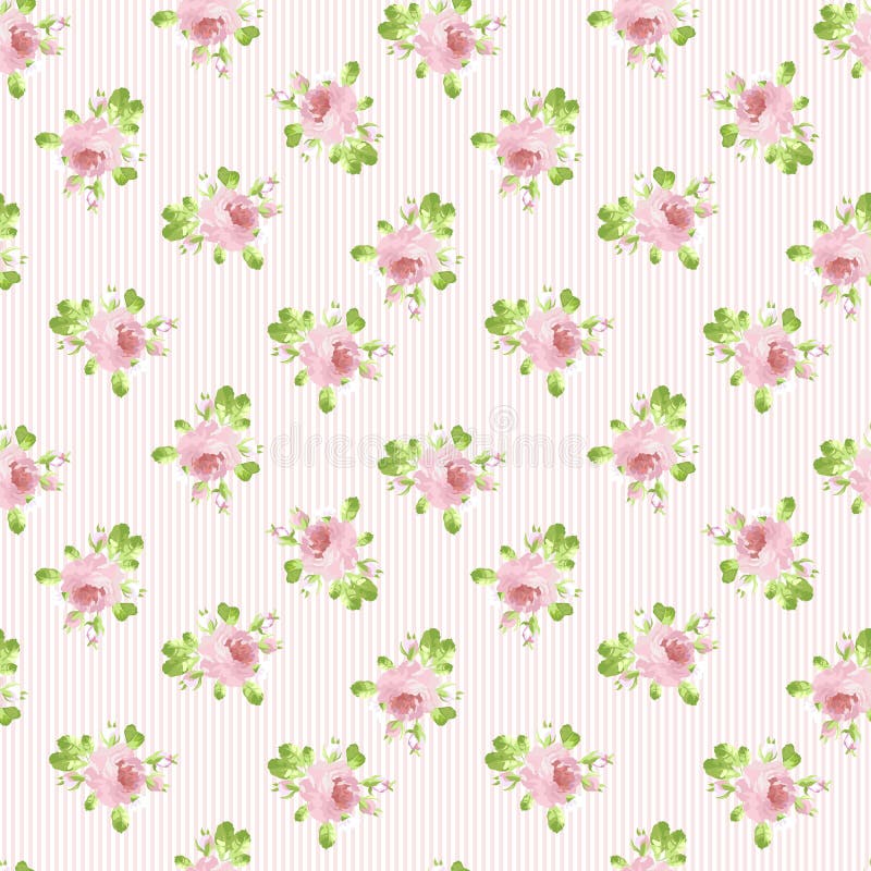 Padrão com rosas rosa pastel ilustração do vetor