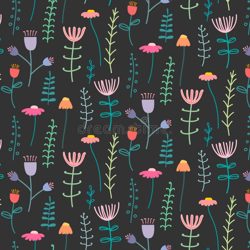 Teste padrão com a flor bonita elegante ilustração do vetor Teste padrão com a flor bonita elegante ilustração do vetor