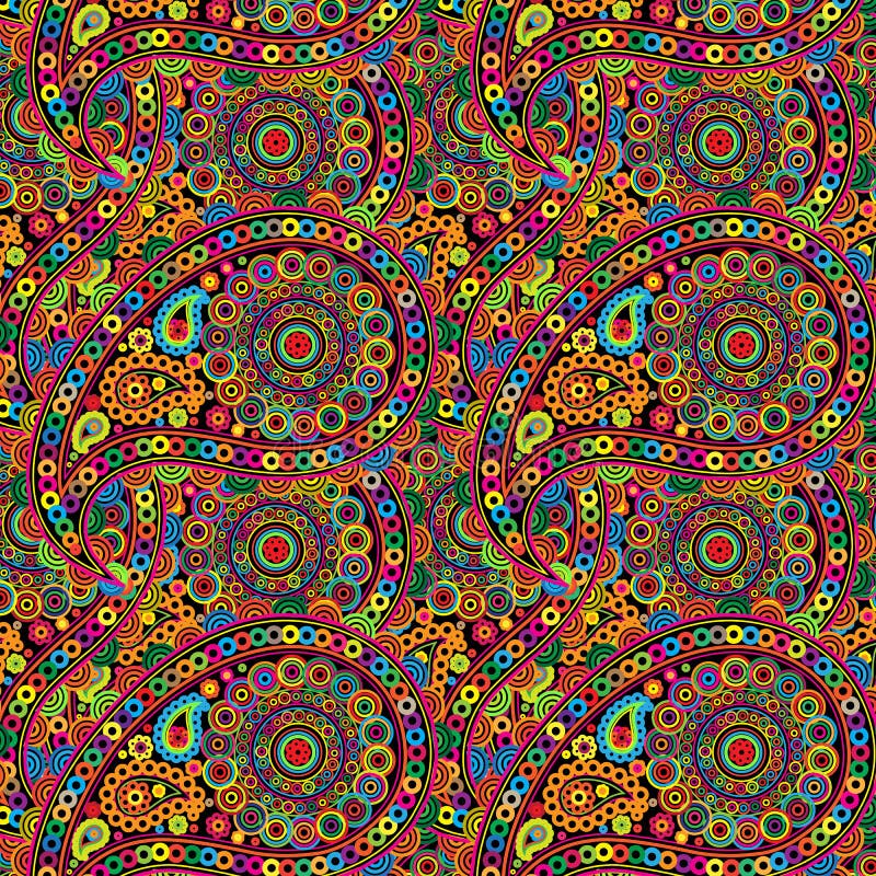 Teste padrão com Índia do elemento, projeto, elementos que repetem em um círculo ilustração stock Teste padrão com Índia do elemento, projeto, elementos que repetem em um círculo ilustração stock