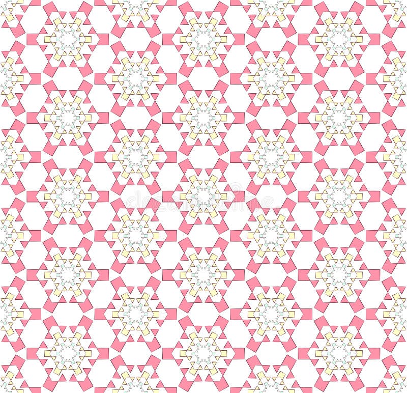 Teste padrão cor-de-rosa sextavado de matéria têxtil ilustração stock