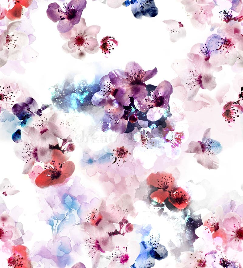 Teste padrão da flor de Sacura ilustração royalty free Teste padrão da flor de Sacura ilustração royalty free