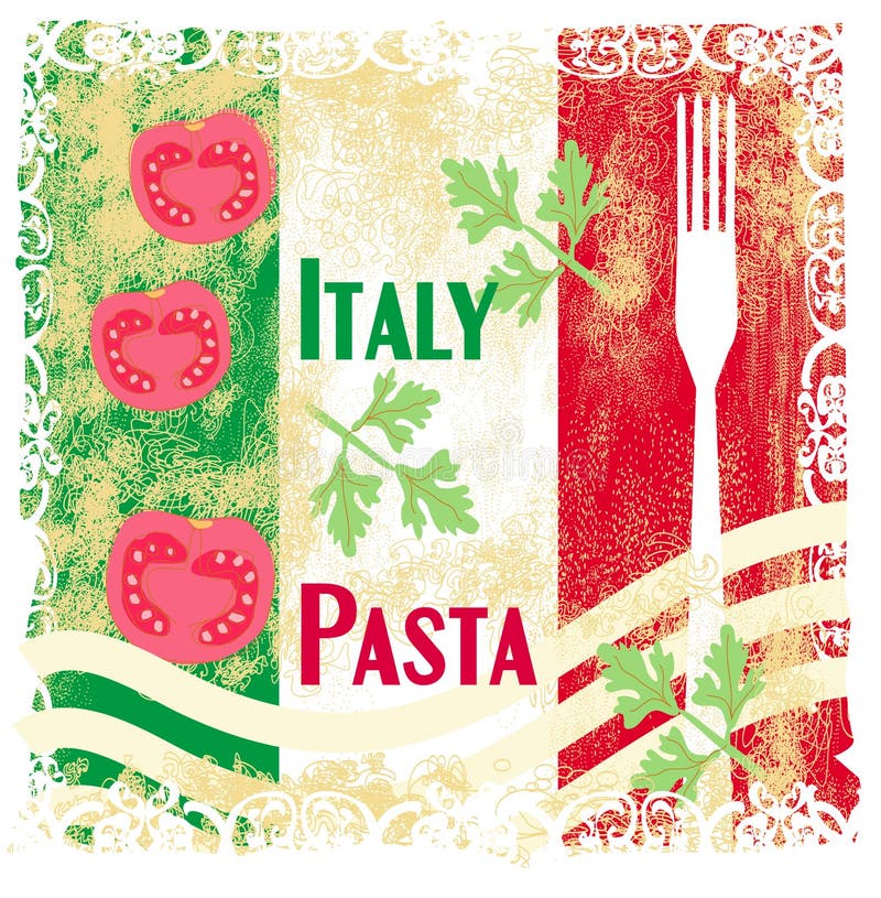 Pasta pattern - Vintage style illustration. Pasta pattern - Vintage style illustration