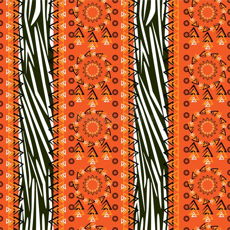 Padrão de pele de zebra com ornamento ilustração do vetor