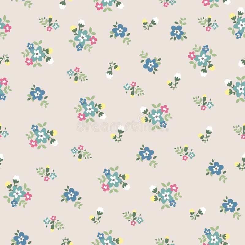 Padrão floral pequeno e fofo sem costura ilustração royalty free