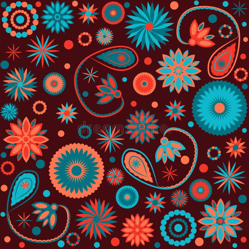 Teste padrão de flor do vetor ilustração stock Teste padrão de flor do vetor ilustração stock