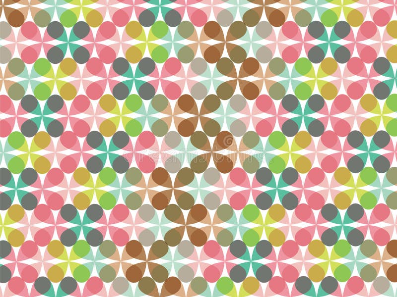 Retro fun pastel flower clover pattern. Retro fun pastel flower clover pattern