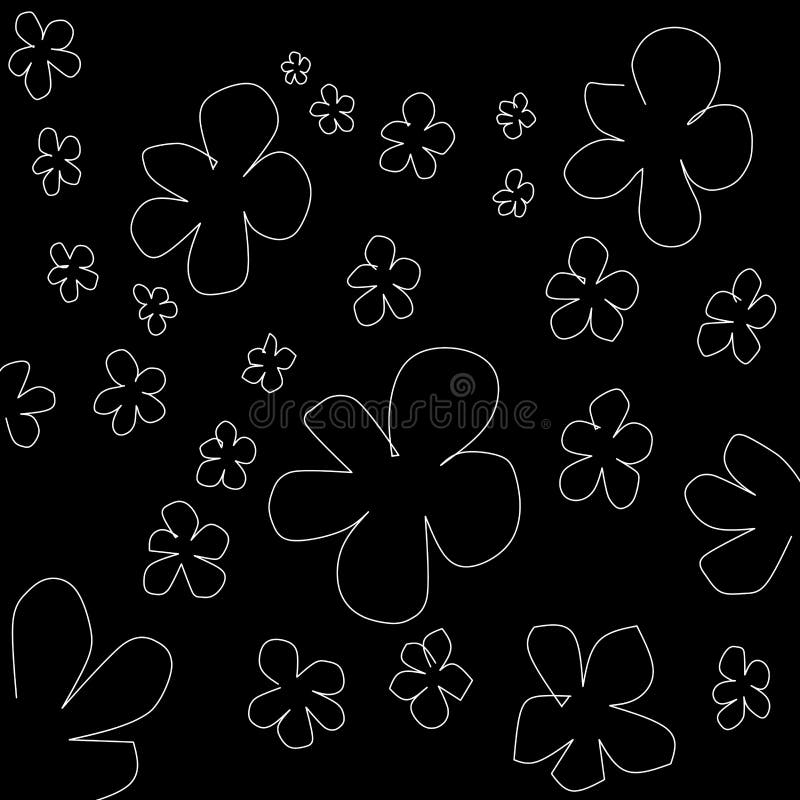 Teste padrão de flor preto e branco abstrato como o fundo e o papel de parede da ilustração ilustração stock Teste padrão de flor preto e branco abstrato como o fundo e o papel de parede da ilustração ilustração stock