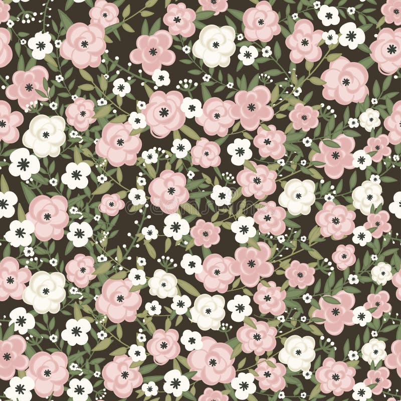 Teste padrão de flores retro no vetor ilustração do vetor Teste padrão de flores retro no vetor ilustração do vetor