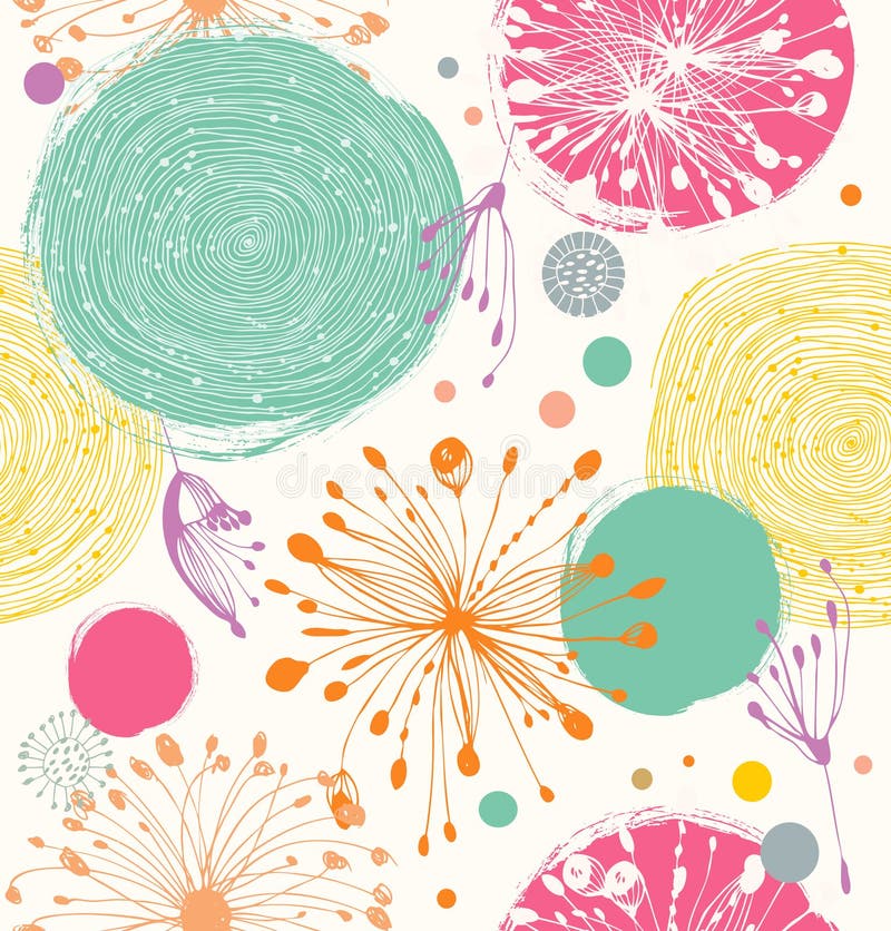 Padrão decorativo contínuo com detalhes abstratos ilustração do vetor