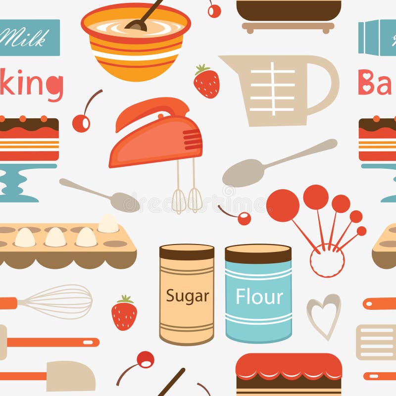 Stylish colorful baking pattern. Vector illustration. Stylish colorful baking pattern. Vector illustration