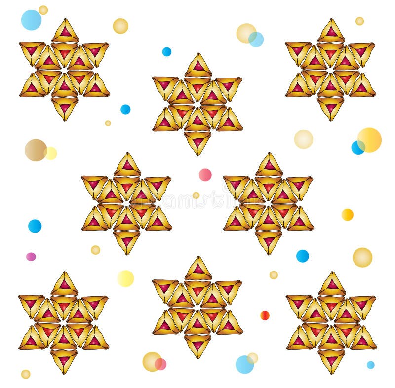 Teste padrão do símbolo do feriado de Purim ilustração stock Teste padrão do símbolo do feriado de Purim ilustração stock