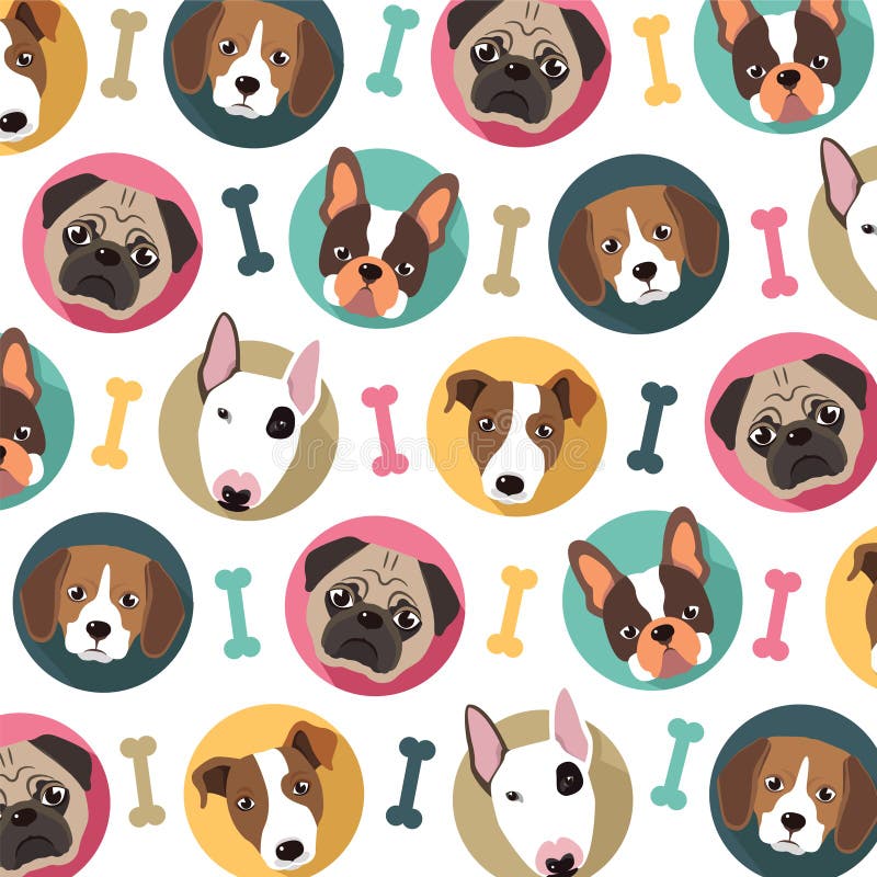 Teste padrão dos cães ilustração royalty free Teste padrão dos cães ilustração royalty free
