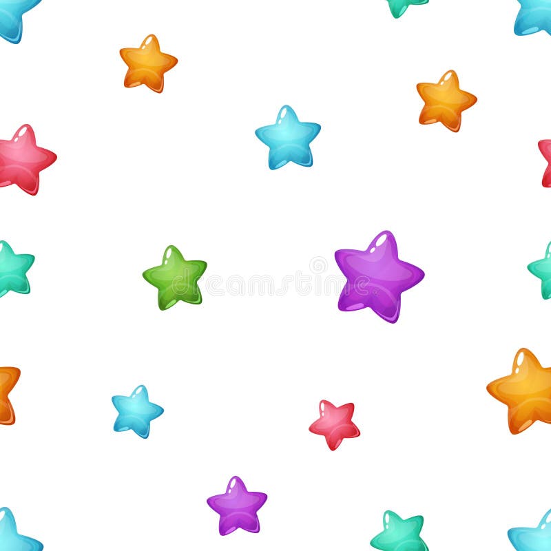 Teste padrão dos desenhos animados da estrela Azul, cor-de-rosa, verde, amarelo ilustração do vetor Teste padrão dos desenhos animados da estrela Azul, cor-de-rosa, verde, amarelo ilustração do vetor