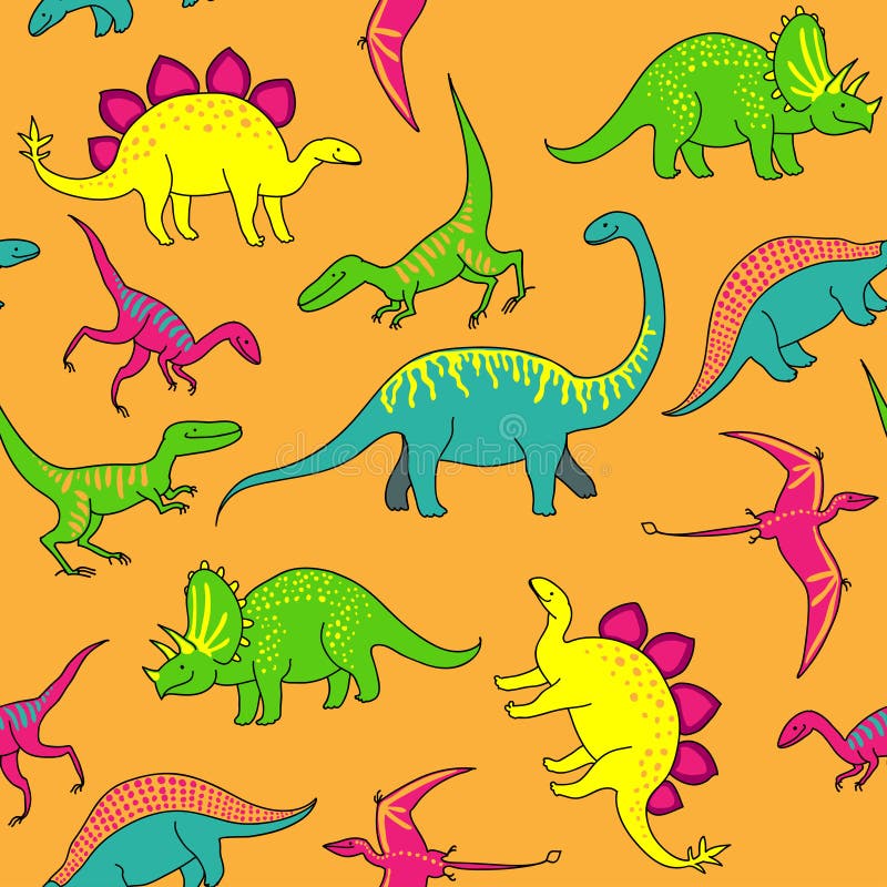 Padrão de dinossauros ilustração stock
