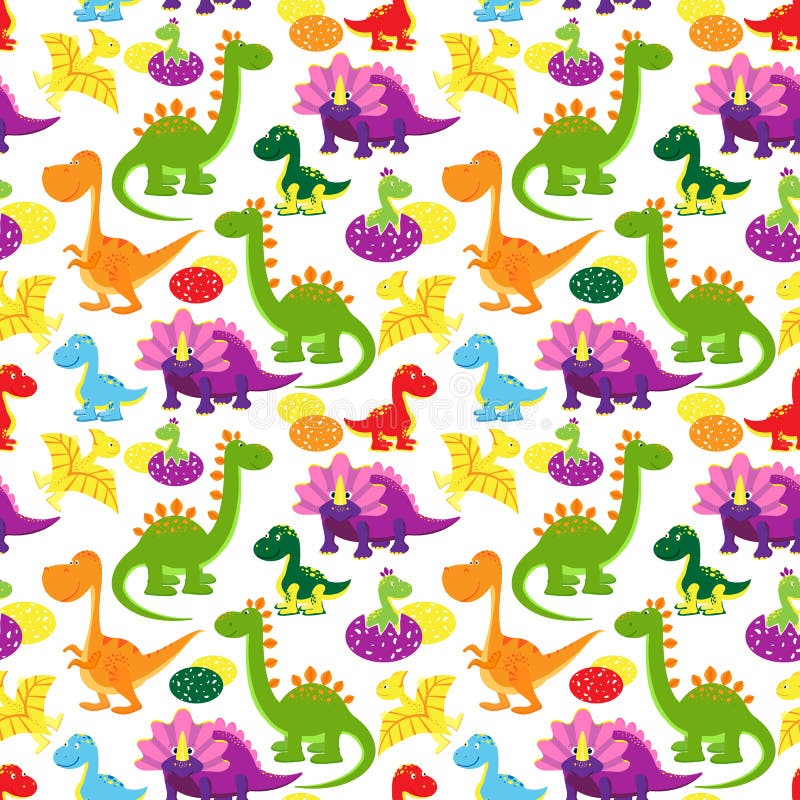 Padrão de bebés dinossauros ilustração royalty free