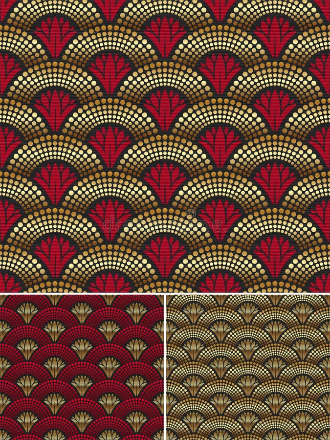 Padrão decorativo dourado contínuo ilustração do vetor