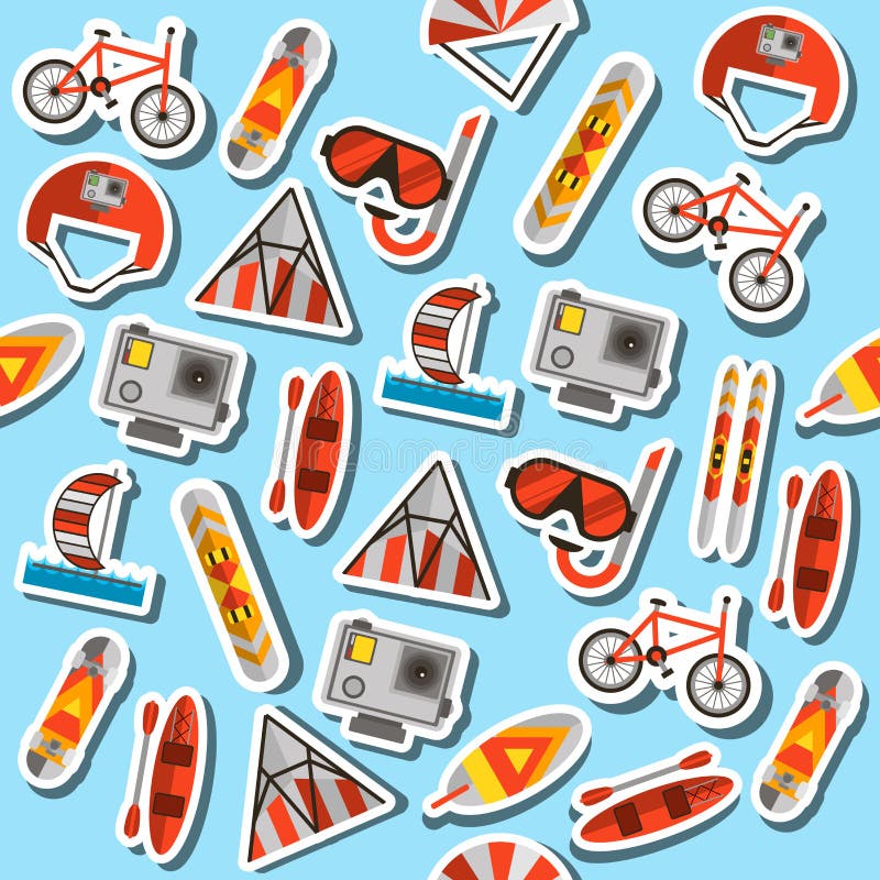 Teste padrão extremo colorido dos esportes ilustração royalty free Teste padrão extremo colorido dos esportes ilustração royalty free