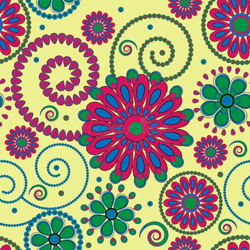 Teste padrão floral abstrato ilustração stock