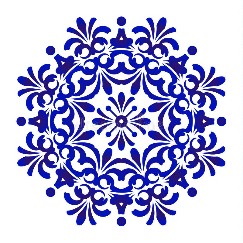Teste padrão floral azul da mandala