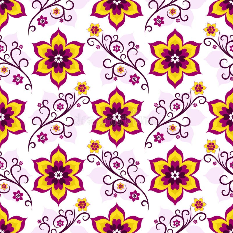 Teste padrão floral branco-cor-de-rosa sem emenda ilustração stock Teste padrão floral branco-cor-de-rosa sem emenda ilustração stock