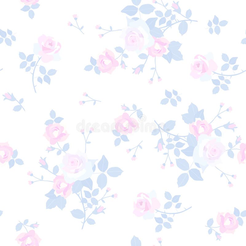 Teste padrão floral ditsy sem emenda com bunchs pequenos macios das flores cor-de-rosa isoladas no fundo branco Wallpepr, cópia p ilustração stock Teste padrão floral ditsy sem emenda com bunchs pequenos macios das flores cor-de-rosa isoladas no fundo branco Wallpepr, cópia p ilustração stock