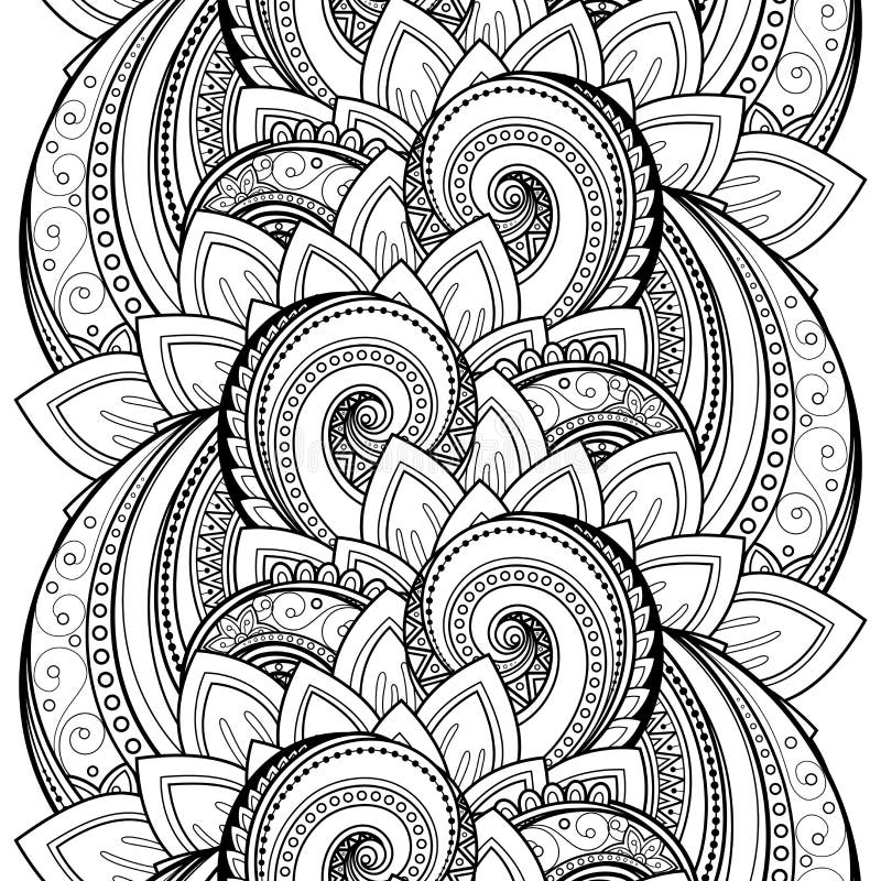 Teste padrão floral monocromático sem emenda do vetor ilustração do vetor Teste padrão floral monocromático sem emenda do vetor ilustração do vetor