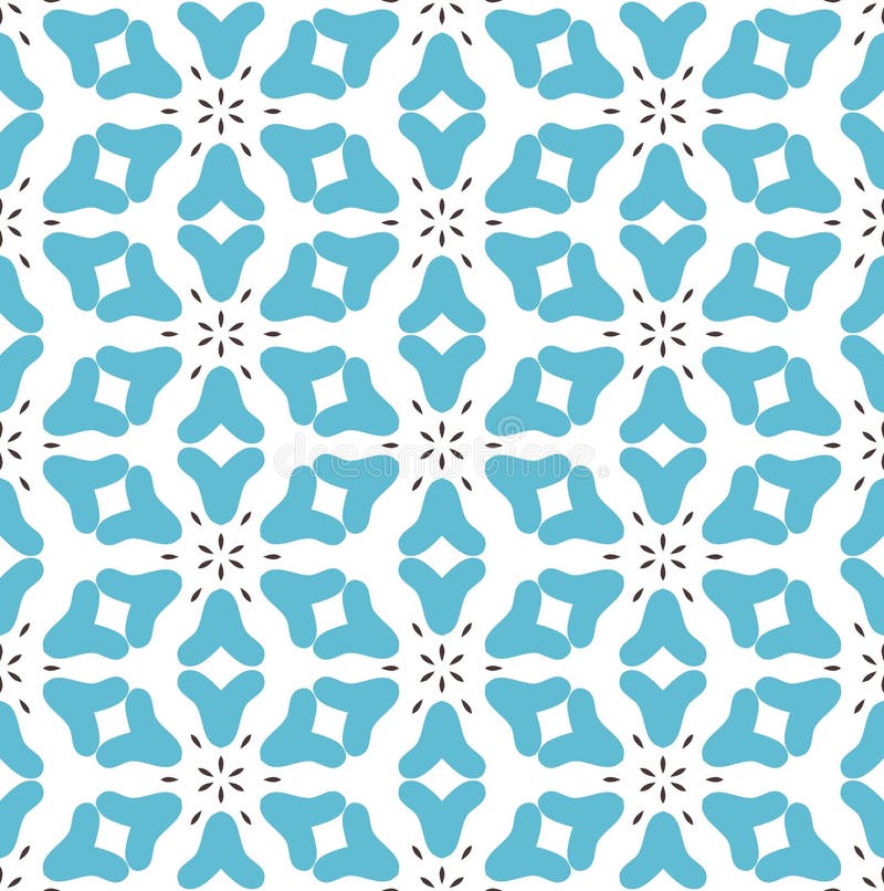 Teste padrão floral sem emenda abstrato no azul e no marrom ilustração stock