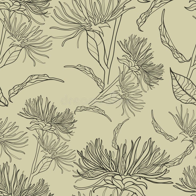 Teste padrão floral sem emenda do vintage do vetor ilustração do vetor Teste padrão floral sem emenda do vintage do vetor ilustração do vetor