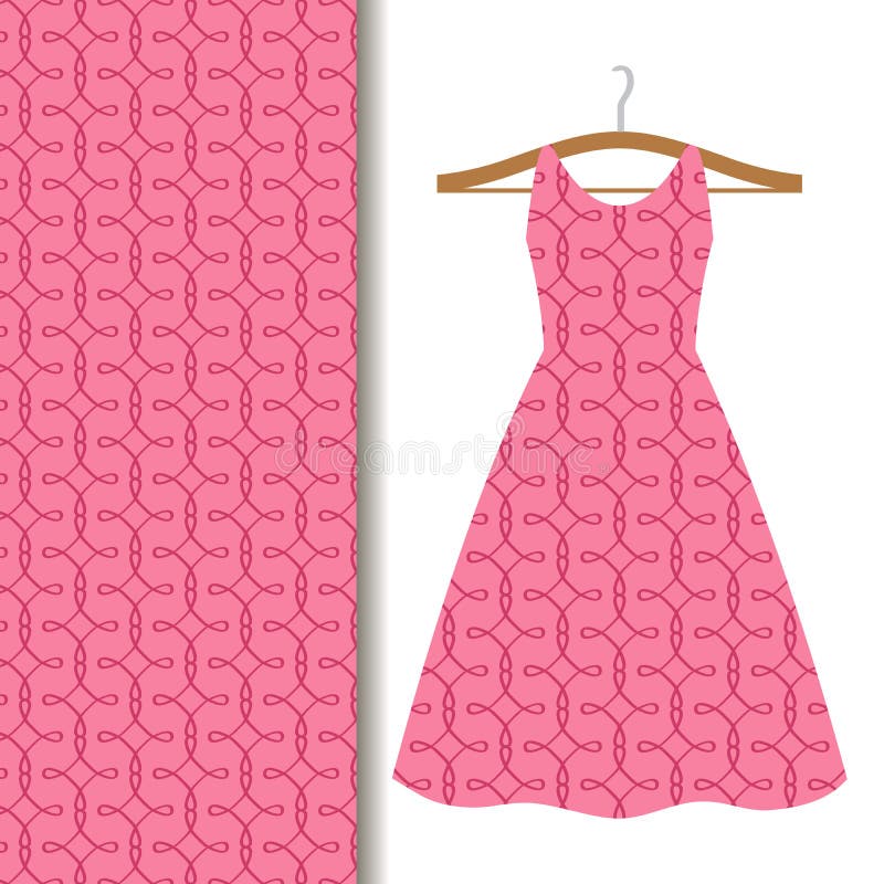 Teste padrão geométrico do rosa da tela do vestido das mulheres ilustração do vetor Teste padrão geométrico do rosa da tela do vestido das mulheres ilustração do vetor