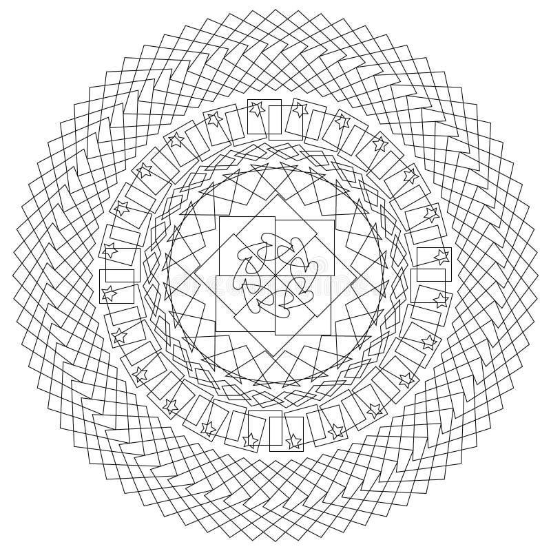 Teste padrão geométrico Página para o livro para colorir ilustração royalty free Teste padrão geométrico Página para o livro para colorir ilustração royalty free