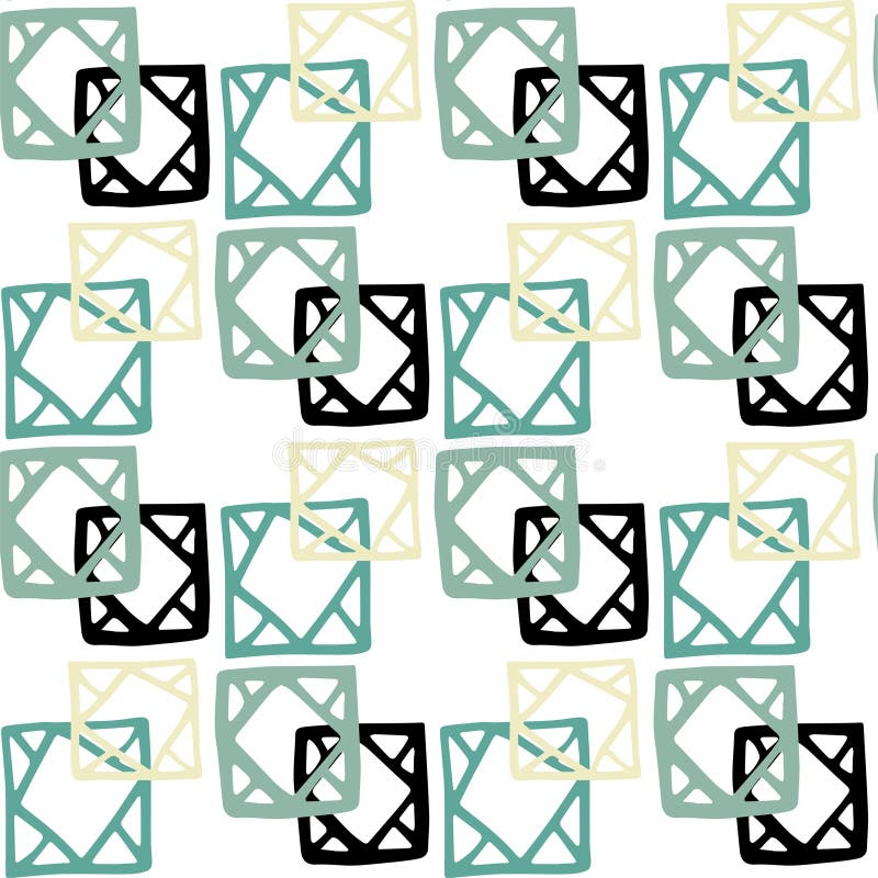 Padrão geométrico tribal desenhado à mão em vetor ilustração royalty free