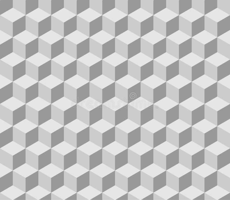 Teste padrão isométrico cinzento tilable sem emenda do cubo ilustração stock Teste padrão isométrico cinzento tilable sem emenda do cubo ilustração stock