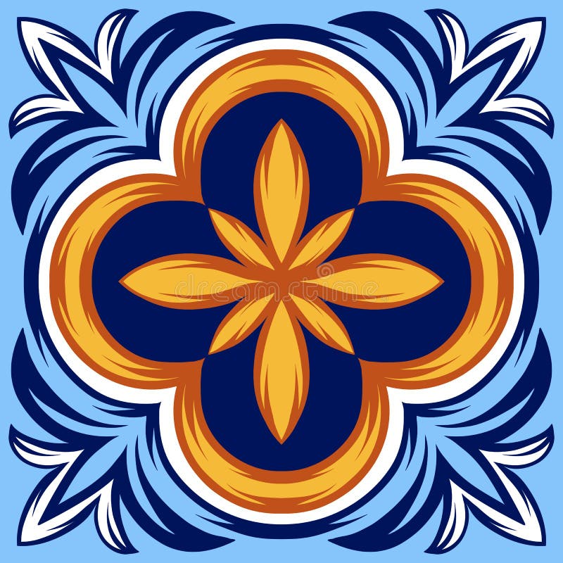 Teste padrão italiano do azulejo Ornamento popular étnico ilustração stock Teste padrão italiano do azulejo Ornamento popular étnico ilustração stock