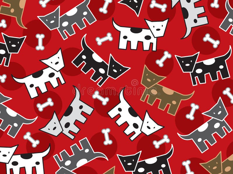 Teste padrão manchado dos doggies ilustração stock Teste padrão manchado dos doggies ilustração stock