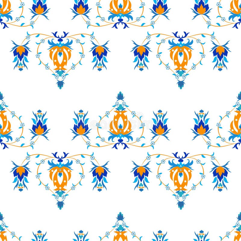 Teste padrão oriental com arabesque e elementos florais ilustração royalty free Teste padrão oriental com arabesque e elementos florais ilustração royalty free