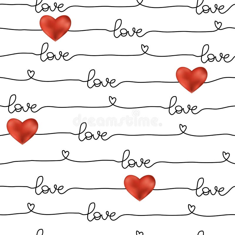 Teste padrão para a linha simples do dia de Valentim sem emenda ilustração royalty free Teste padrão para a linha simples do dia de Valentim sem emenda ilustração royalty free