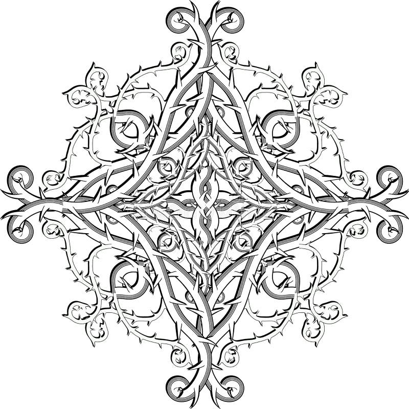 Teste padrão preto e branco da mandala do vetor do damasco floral de estilo celta Fundo branco do vintage decorativo da elegância ilustração royalty free Teste padrão preto e branco da mandala do vetor do damasco floral de estilo celta Fundo branco do vintage decorativo da elegância ilustração royalty free