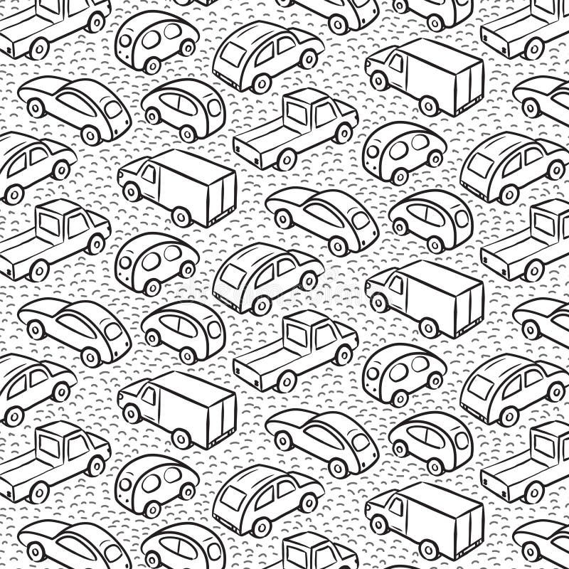 Teste padrão repetitivo com carros do transporte ilustração royalty free Teste padrão repetitivo com carros do transporte ilustração royalty free