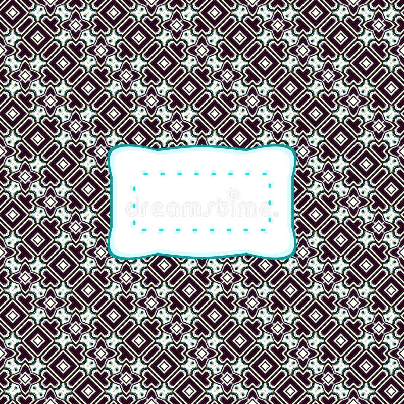 Teste padrão retro branco preto com etiqueta clara azul ilustração royalty free Teste padrão retro branco preto com etiqueta clara azul ilustração royalty free