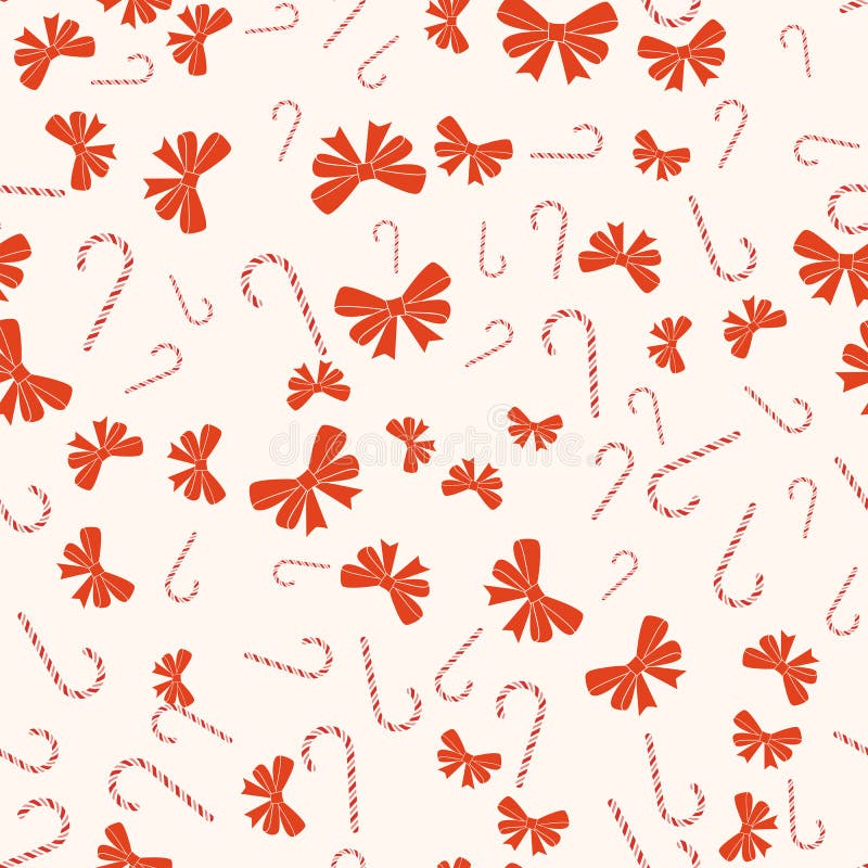 Teste padrão retro sem emenda do Feliz Natal e do ano novo feliz Com bastões de doces, fitas das curvas Coleção do vetor ilustração stock Teste padrão retro sem emenda do Feliz Natal e do ano novo feliz Com bastões de doces, fitas das curvas Coleção do vetor ilustração stock