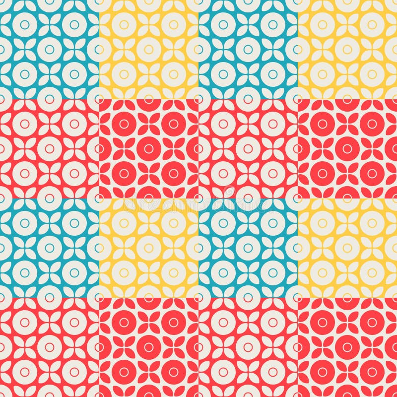 Teste padrão retro sem emenda no estilo dos retalhos ilustração do vetor Teste padrão retro sem emenda no estilo dos retalhos ilustração do vetor