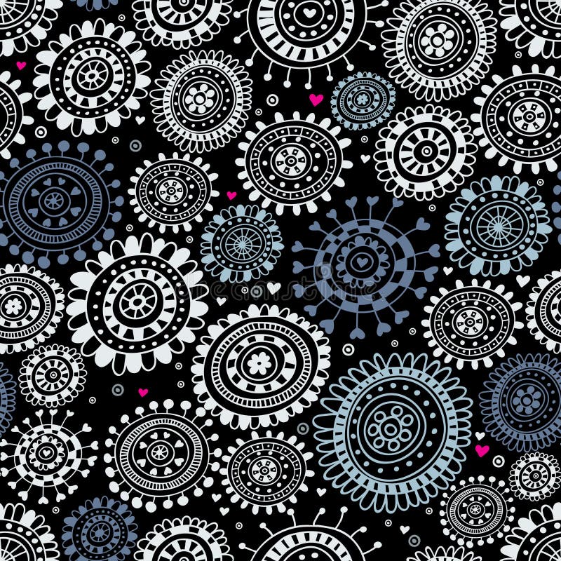 Teste padrão sem emenda abstrato com corações. ilustração stock