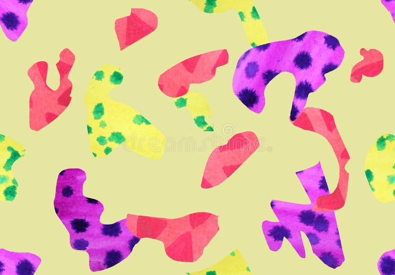 Teste padrão sem emenda abstrato de um estilo da arte moderna com formas multicoloridos ilustração royalty free Teste padrão sem emenda abstrato de um estilo da arte moderna com formas multicoloridos ilustração royalty free