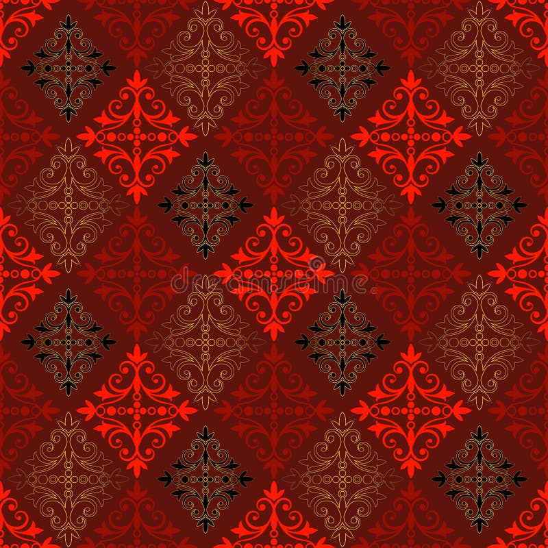 Abstract seamless red-black-gold vintage pattern (vector). Abstract seamless red-black-gold vintage pattern (vector)