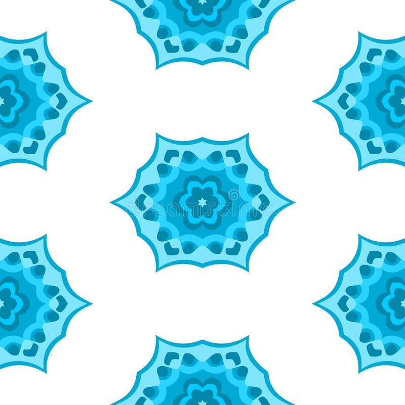 Teste padrão sem emenda abstrato no azul no branco ilustração stock