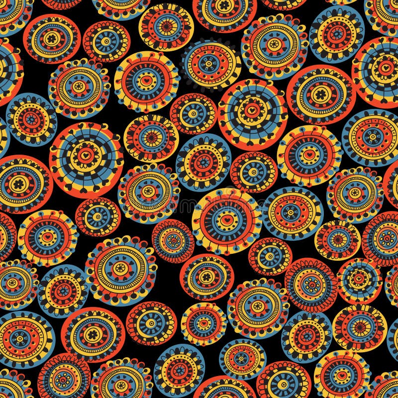 Padrão contínuo abstrato em estilo popular ilustração stock